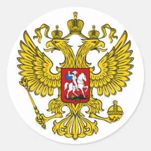 Russischer Adler Runder Aufkleber