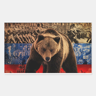 Russischer Bär Rechteckiger Aufkleber