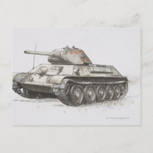 Russischer Behälter der Armee T-34, Seitenansicht Postkarte