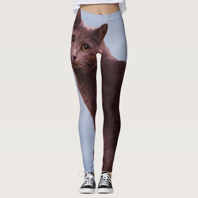 Russischer blauer Pussycat Leggings (Vorderseite)