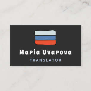 Russischer Englisch-Übersetzer Zweisprachiger Über Visitenkarte