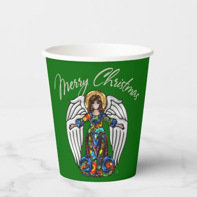 Russischer Icon Guardian Engel zu Weihnachten Pappbecher (Vorderseite)