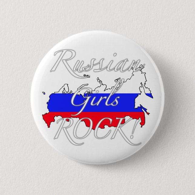 Russischer Mädchen-Felsen! Button (Vorderseite)