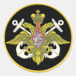 Russischer Navy-Patch Runder Aufkleber