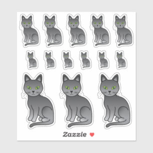 Russischer Niedlicher Cartoon Cat Illustrations Aufkleber