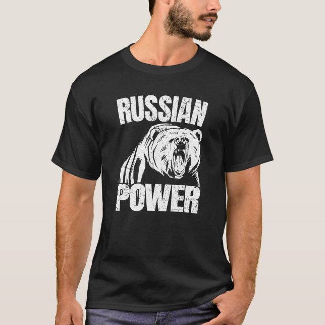 Russischer Power Bear Russland Sprichwort Gym Body T-Shirt (Vorderseite)