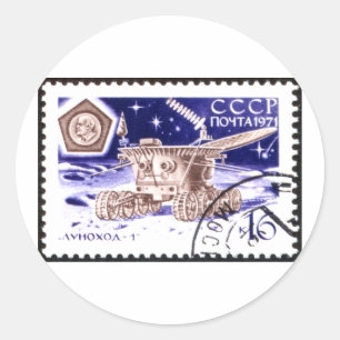 Russischer Roboter des Raum-Lunokhod-1 Runder Aufkleber