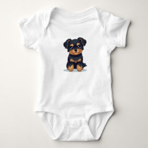 Russischer Toy Langhaar Schwarz & Tan Hundeliebhab Baby Strampler