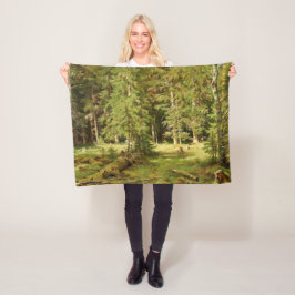 Russischer Wald (Rustikale Landschaft) (Grünwald) Fleecedecke