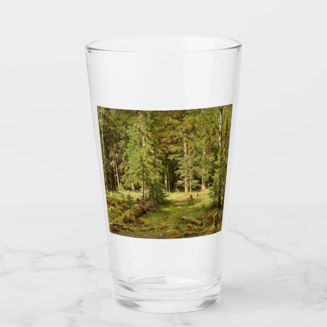 Russischer Wald (Rustikale Landschaft) (Grünwald) Glas (Vorderseite)