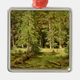 Russischer Wald (Rustikale Landschaft) (Grünwald) Ornament Aus Metall