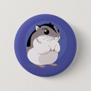 Russischer Zwerghamster Cartoon Button