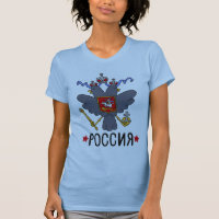 Russisches Adler-Gekritzel-T-Shirt