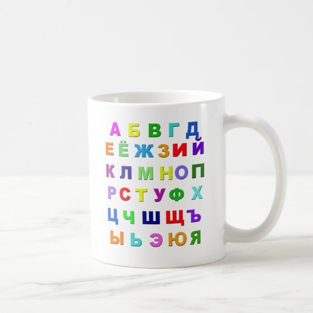 Russisches Alphabet Kaffeetasse (Rechts)