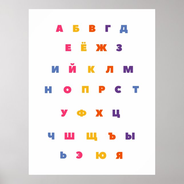 Russisches Alphabet Poster (Vorne)