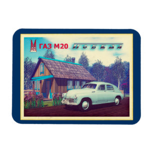 Russisches Auto und Datscha Magnet
