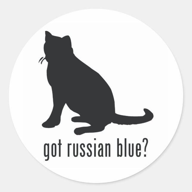 Russisches Blau Runder Aufkleber (Vorderseite)