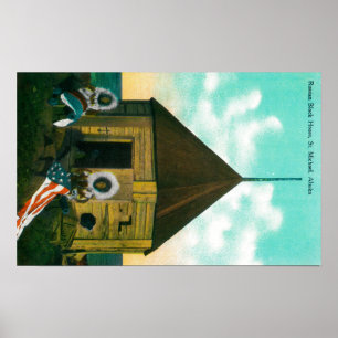 Russisches Blockhaus in St. Michael, Alaska Poster