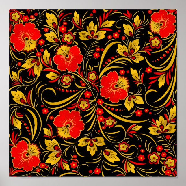 Russisches Chokhlom Poster (Vorne)