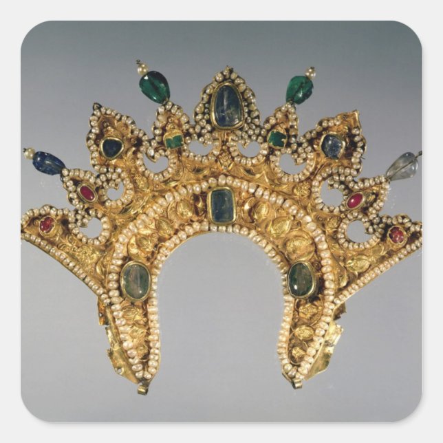 Russisches Diadem, Set mit Perlen Quadratischer Aufkleber (Vorderseite)
