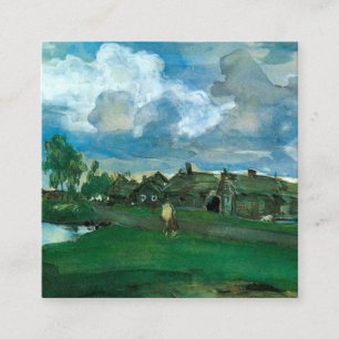 Russisches Dorf Valentin Serov Begleitkarte