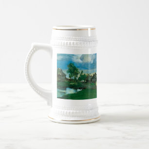 Russisches Dorf Valentin Serov Bierglas
