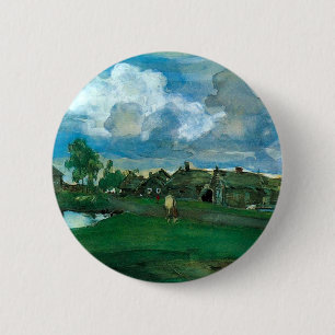 Russisches Dorf Valentin Serov Button