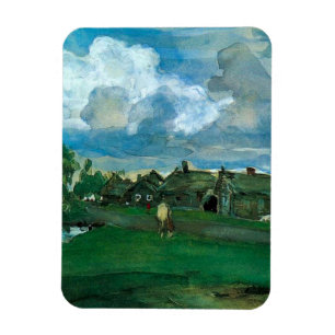 Russisches Dorf Valentin Serov Magnet