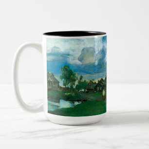 Russisches Dorf Valentin Serov Zweifarbige Tasse