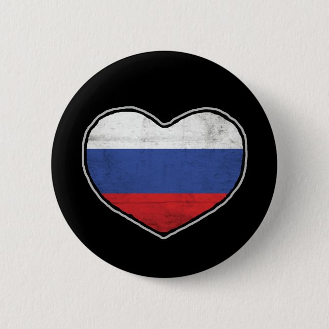 Russisches Herz Button (Vorderseite)