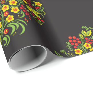 Russisches Hohloma-Wrackpapier Geschenkpapier