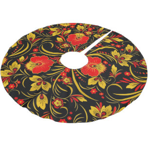 Russisches khokhloma polyester weihnachtsbaumdecke