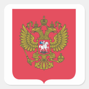 russisches Nationallogo Quadratischer Aufkleber