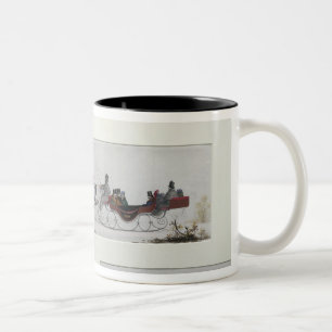 Russisches Pferd gezeichnete Sleighs Zweifarbige Tasse