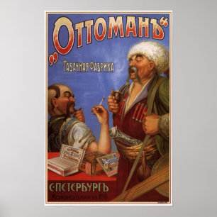 Russisches Reich-Tabak, der 1900 annonciert Poster