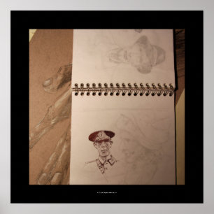 Russisches Soldat-Sketchbook-Poster Poster