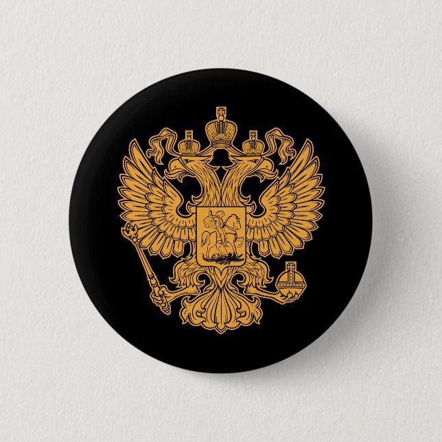 Russisches Wappen der Russischen Föderation Button (Vorderseite)