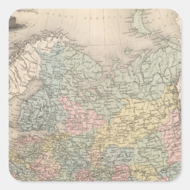 Russland 7 quadratischer aufkleber (Vorderseite)