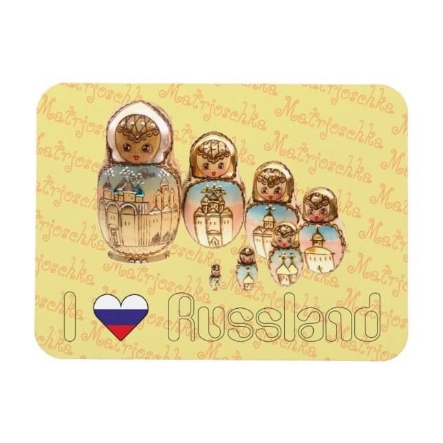 Russland Babuschka - Matrjoschka Magnet (Horizontal)