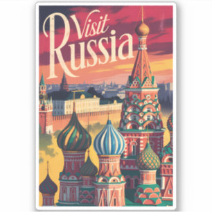 Russland Basilius-Kathedrale Illustration Reise Aufkleber