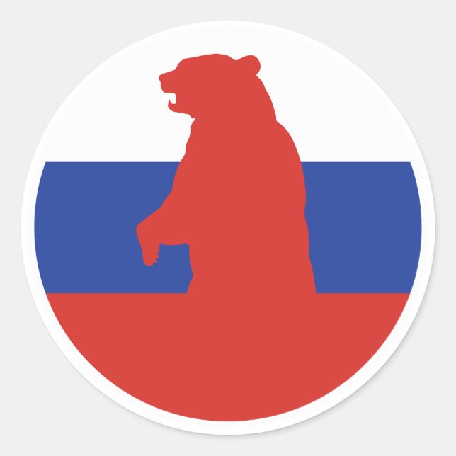 Russland Bekleidung russische Flagge Runder Aufkleber (Vorderseite)