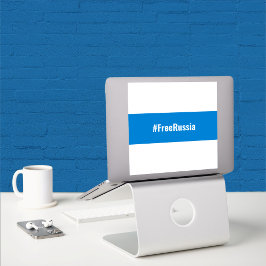 Russland - Demokratisches Englisch - Weiße Flagge Aufkleber