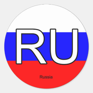 Russland-Euro-Aufkleber Runder Aufkleber