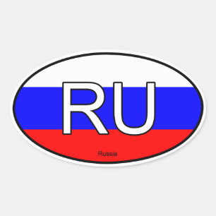 Russland Euro-Sticker Ovaler Aufkleber