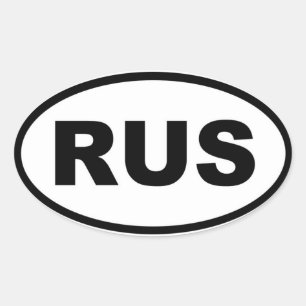 Russland - Europa Ovaler Aufkleber