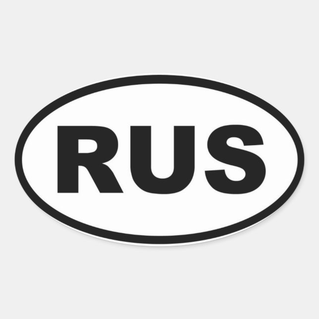 Russland - Europa Ovaler Aufkleber (Vorderseite)