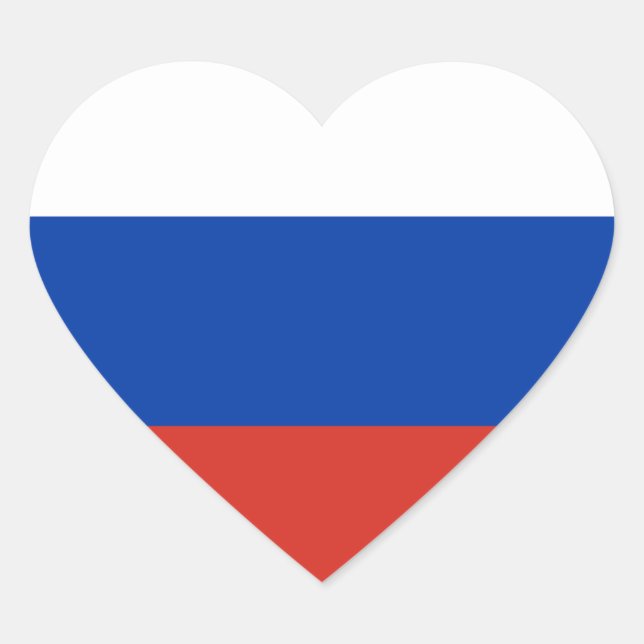 Russland-Flag-Heftsticker Herz-Aufkleber (Vorderseite)