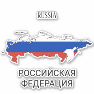 Russland Flag Map Kontur Aufkleber