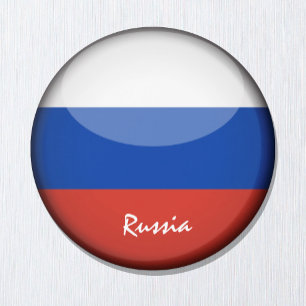Russland Flagge & Asien - Reise-/Sportfans Magnet