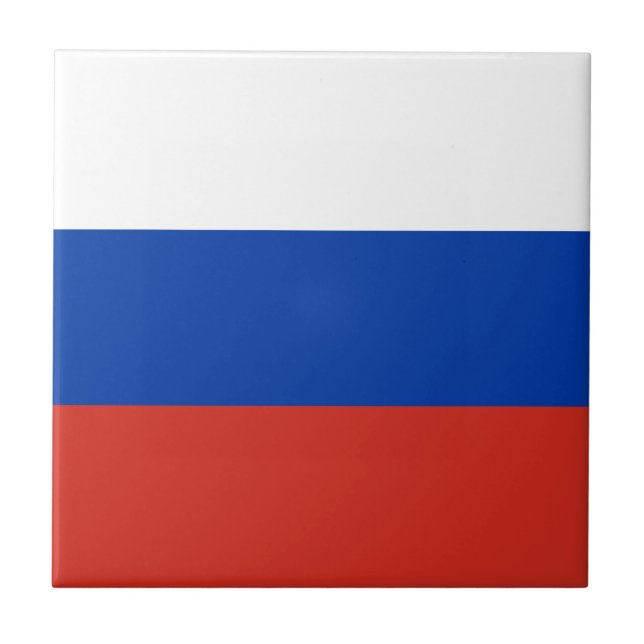 Russland-Flagge Fliese (Vorderseite)